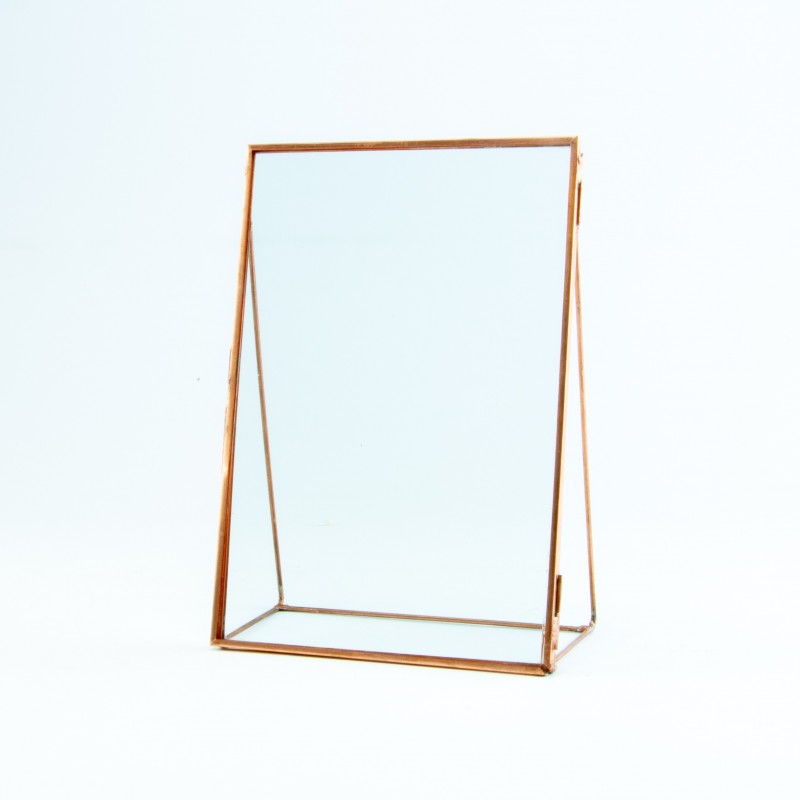 Fotokader op voet in glas - rosé goud