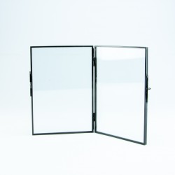 Fotokader dubbel in glas - zwart