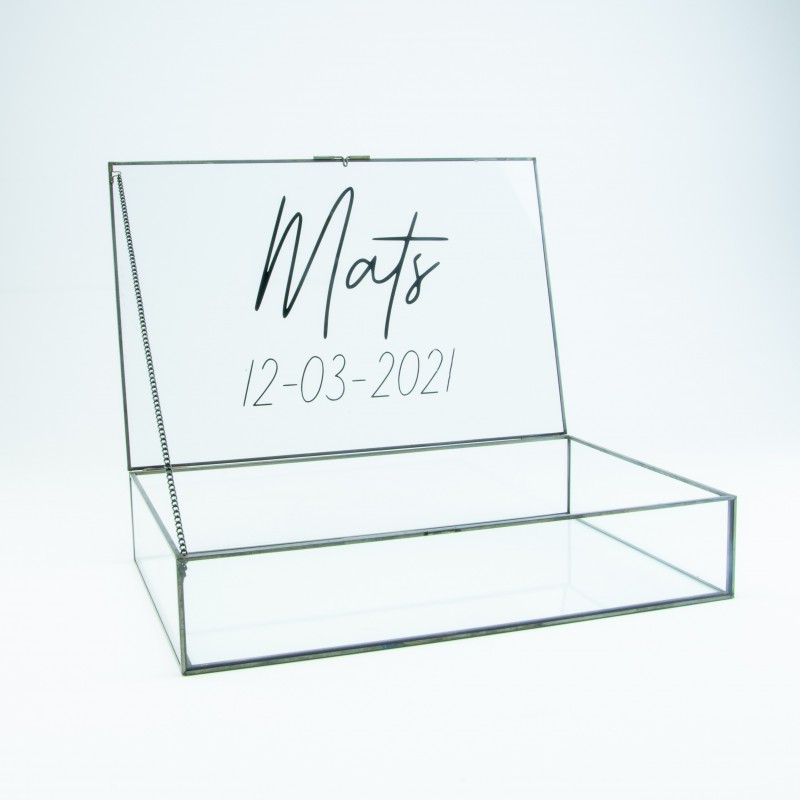 Giftbox rechthoek glas large - zwart
