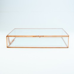 Giftbox rechthoek glas large - rosé goud