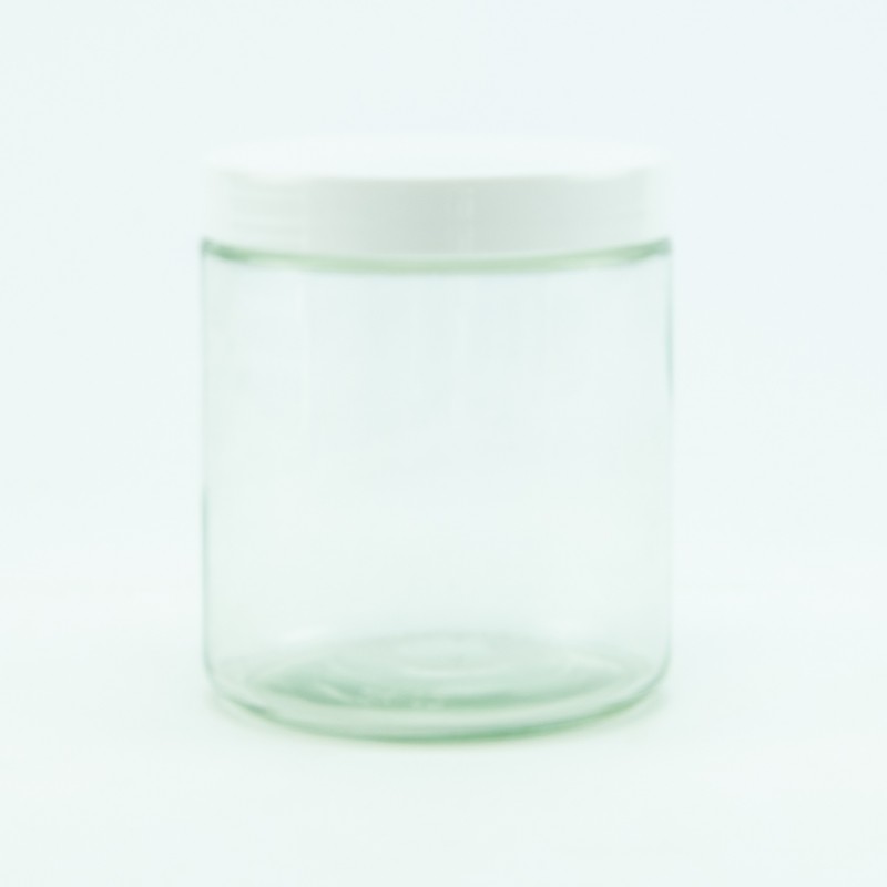 Cylinderpot transparant met wit schroefdeksel - 740 ml