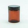 Cylinderpotje amber met zwart schroefdeksel - 80 ml