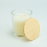 Bougie parfumée transparant avec couvercle bois - medium