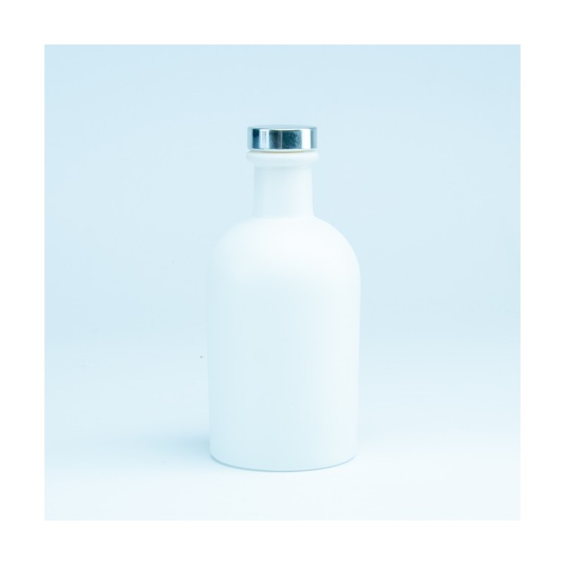 Bouteille de luxe blanc bouchon argent - 250 ml