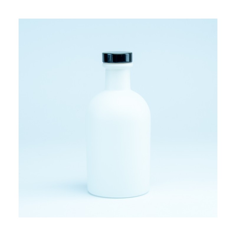 Bouteille de luxe blanc bouchon noir - 250 ml