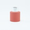 Parfumflesje cylinder terracotta met zilveren schroefdop - 50 ml