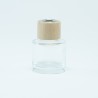 Parfumflesje cylinder transparant met houten schroefdop - 50 ml