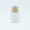 Parfumflesje cylinder wit met houten schroefdop - 50 ml