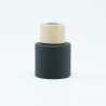 Parfumflesje cylinder zwart met houten schroefdop - 50 ml