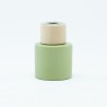 Parfumflesje cylinder zijdegroen met houten schroefdop - 50 ml
