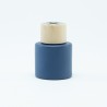 Parfumflesje cylinder marineblauw met houten schroefdop - 50 ml