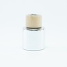Parfumflesje cylinder zilver met houten schroefdop - 50 ml