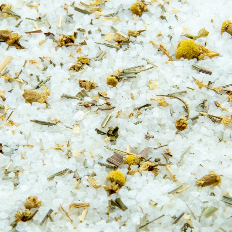 Sels de bian blancs grossiers avec camomille et citronnelle - 1kg