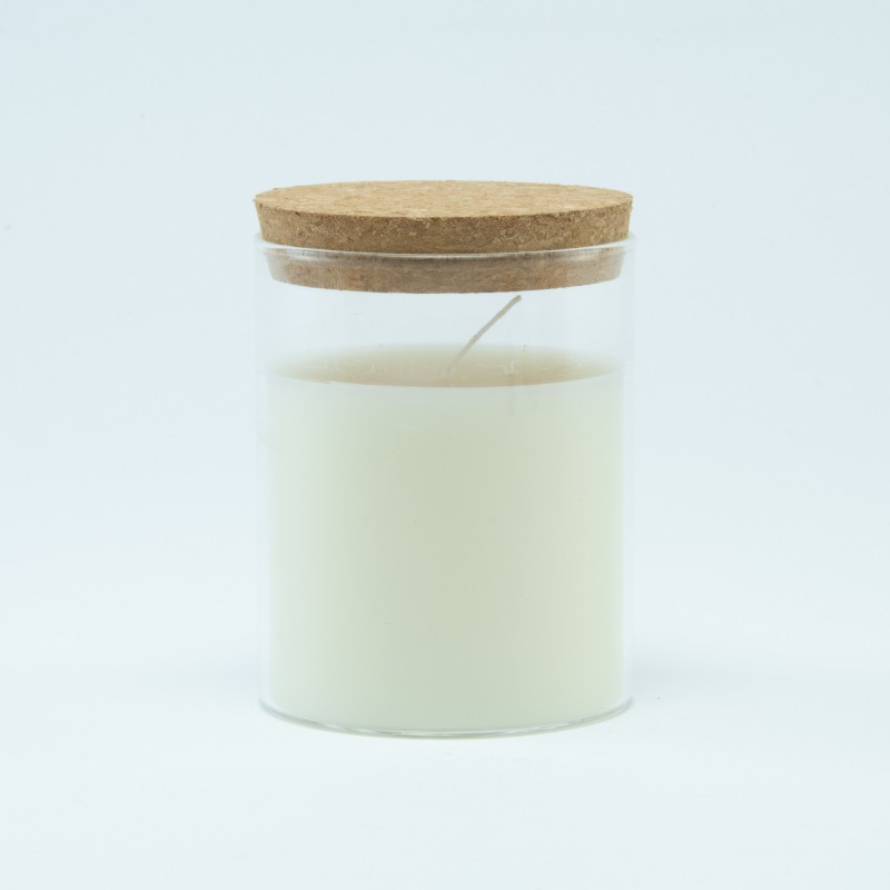 Cylinder pot met kaars en kurkstop